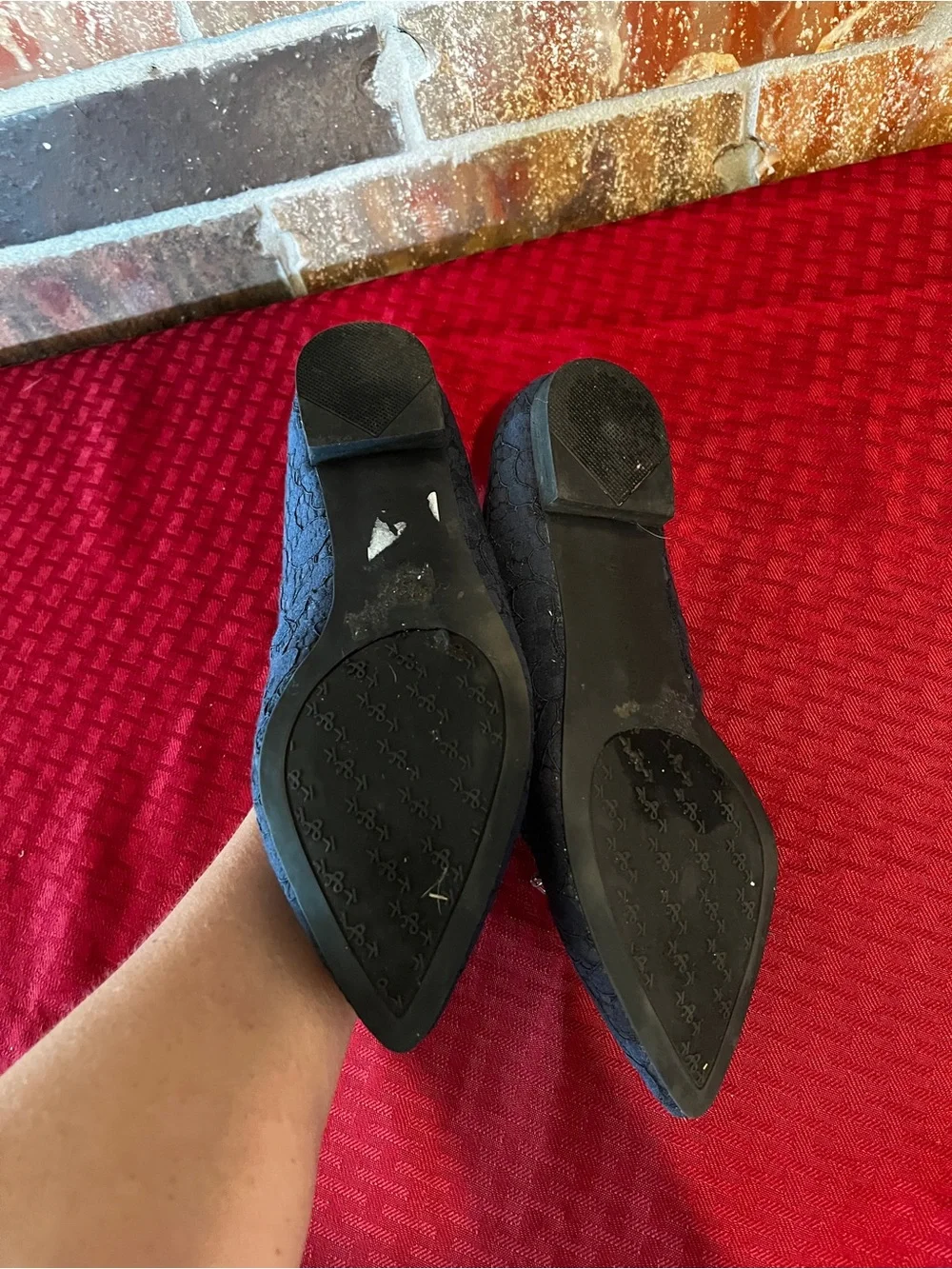Kelly & Katie Navy Blue Jeweled Slip-On Loafers Size:8 Narrow